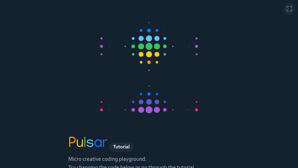 Screenshot of muffinman.io: Show HN: Pulsar, micro creative coding playground