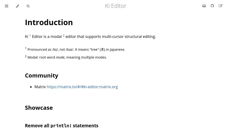 Screenshot of ki-editor.github.io: Show HN: Ki Editor - the multicursor syntactical editor