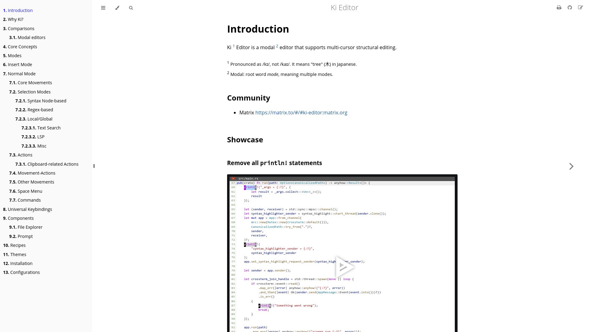 Screenshot of ki-editor.github.io: Show HN: Ki Editor - the multicursor syntactical editor