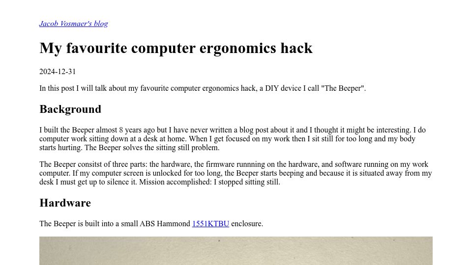 Screenshot of blog.jacobvosmaer.nl: My favourite computer ergonomics hack