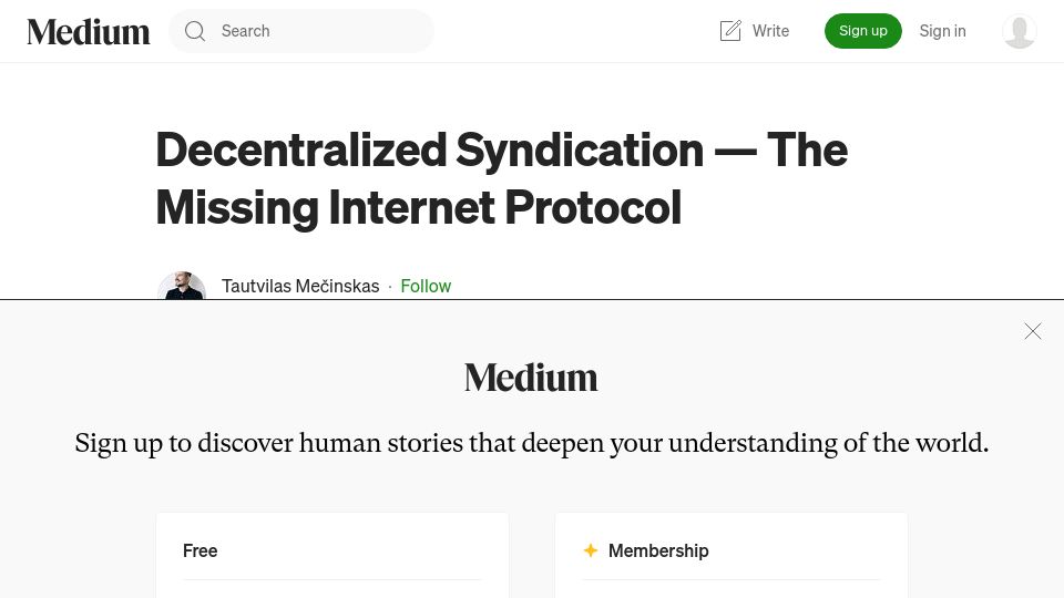 Screenshot of tautvilas.lt: Decentralized Syndication – The Missing Internet Protocol