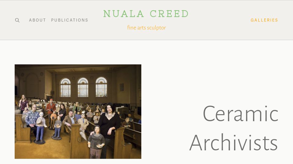 Screenshot of nualacreed.com: The Ceramic Archivists