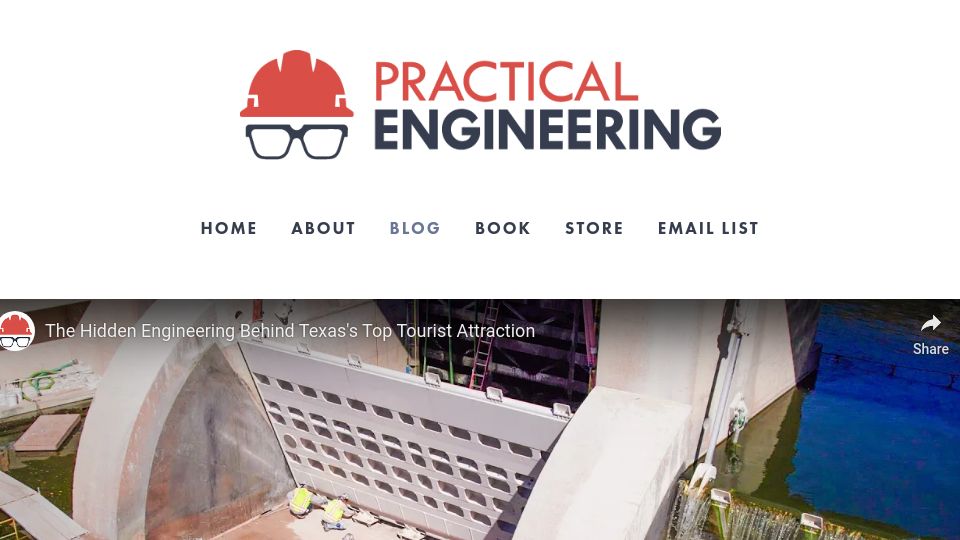 Screenshot of practical.engineering: The engineering behind the San Antonio River Walk