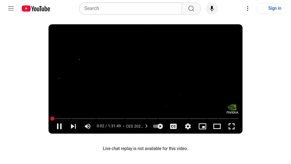 Screenshot of youtube.com: Jensen Huang keynote at CES 2025 [video]