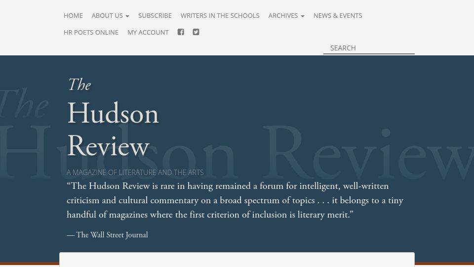 Screenshot of hudsonreview.com: The Heroic Industry of the Brothers Grimm