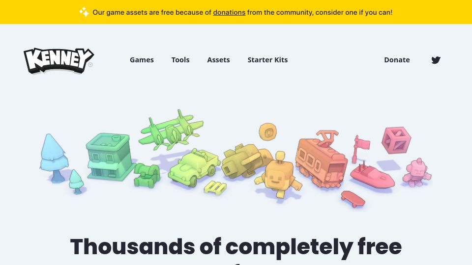 Screenshot of kenney.nl: Kenney.nl: Free Game Assets