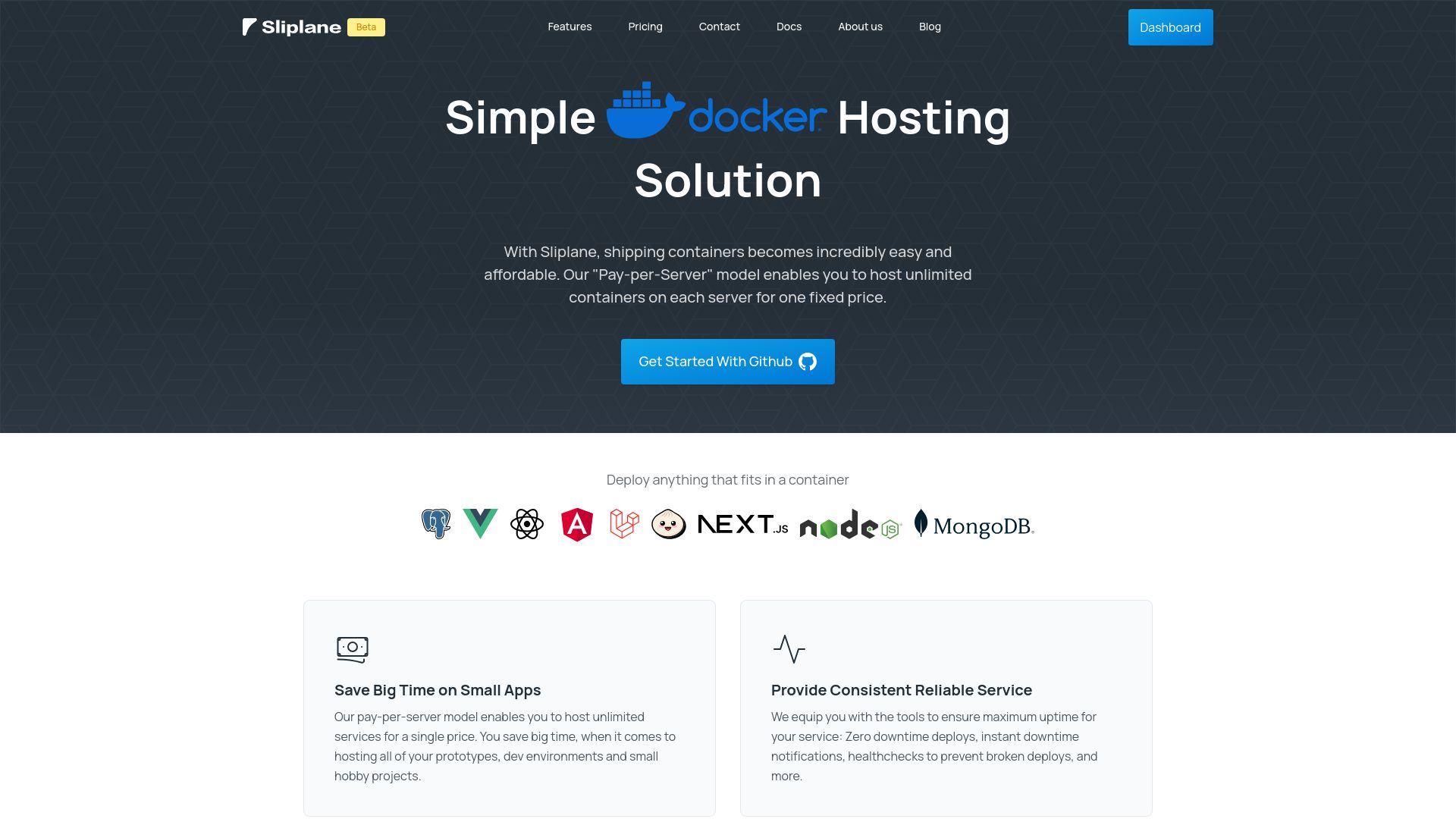 Screenshot of sliplane.io: Show HN: Simple Docker Hosting