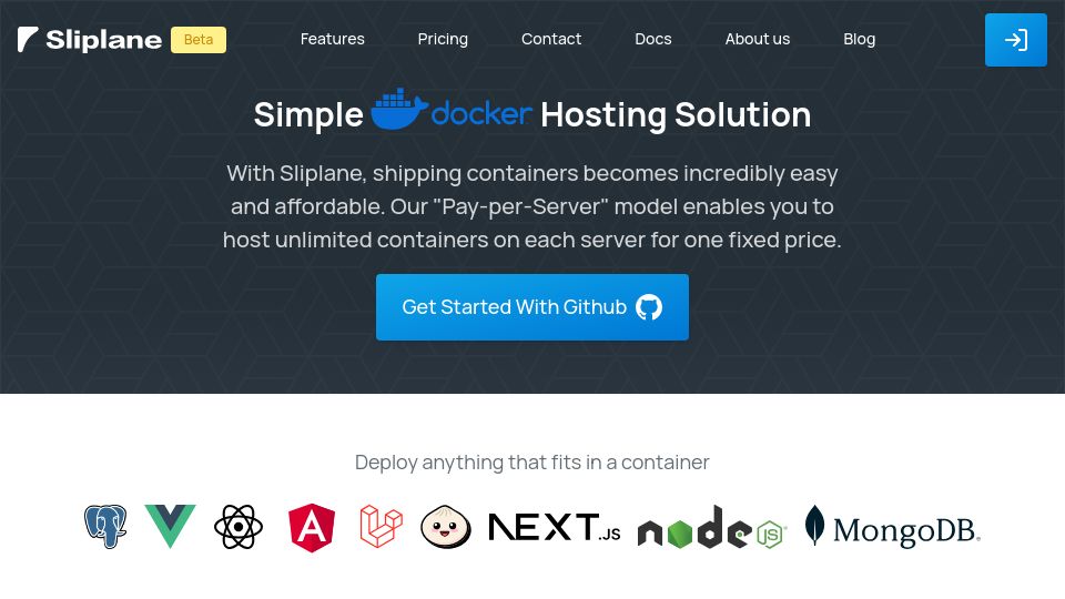 Screenshot of sliplane.io: Show HN: Simple Docker Hosting