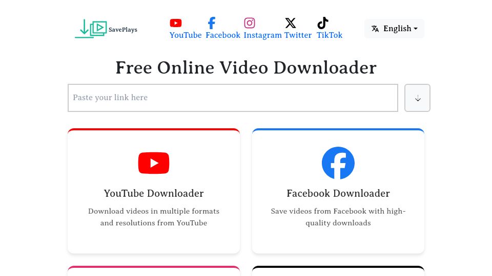 Screenshot of saveplays.com: Show HN: I made a tool to save multimedia from various platforms