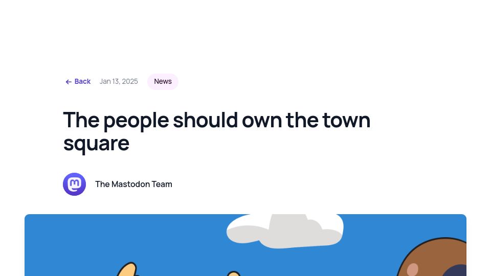 Screenshot of blog.joinmastodon.org: Mastodon announces new European non-profit, change of CEO
