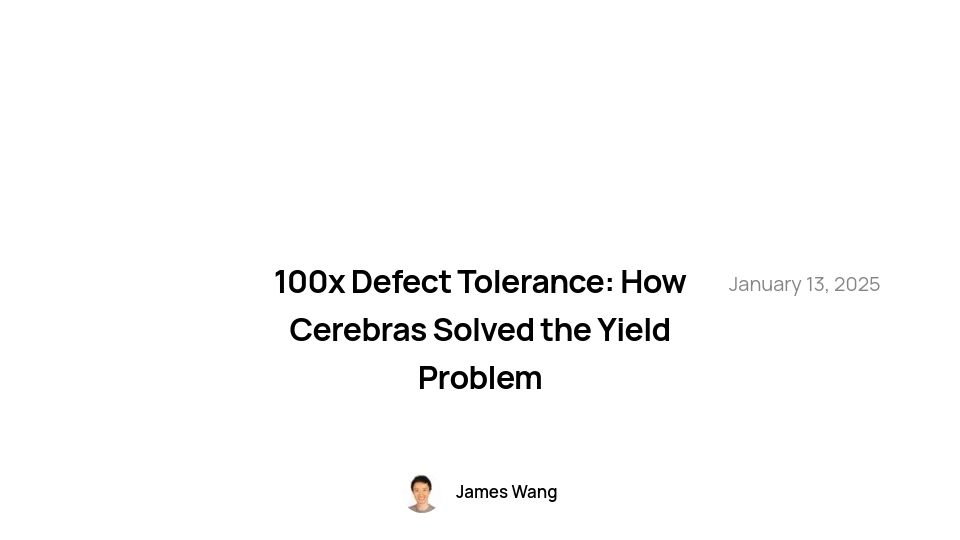 Screenshot of cerebras.ai: 100x defect tolerance: How we solved the yield problem