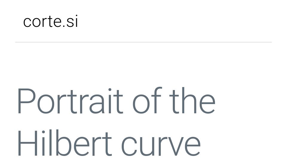 Screenshot of corte.si: Portrait of the Hilbert Curve (2010)