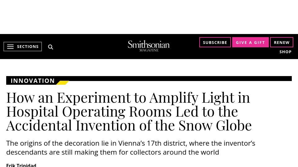 Screenshot of smithsonianmag.com: The accidental invention of the snow globe (2024)