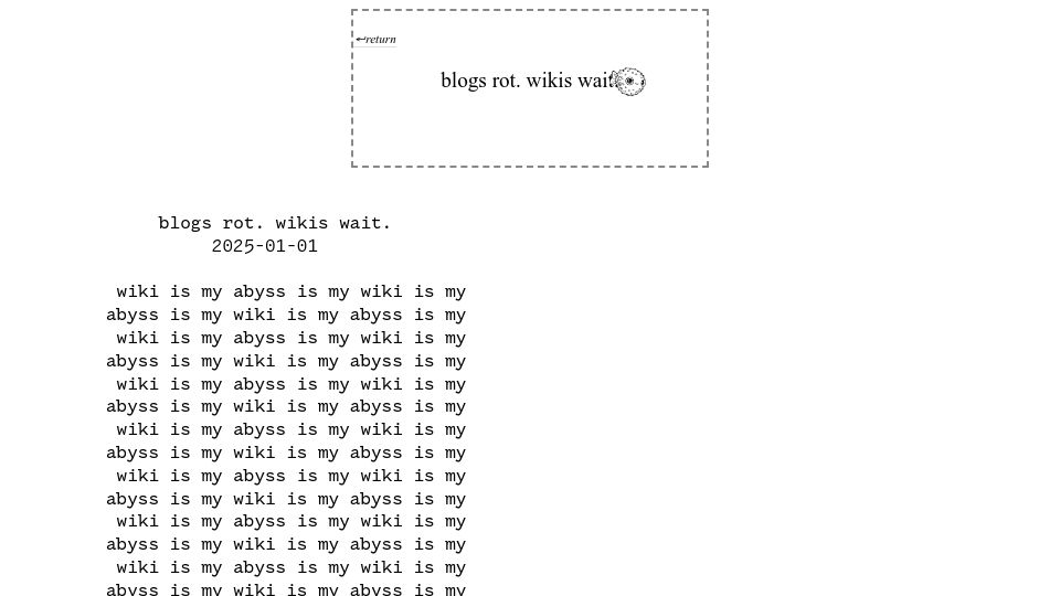 Screenshot of j3s.sh: Blogs rot. Wikis wait