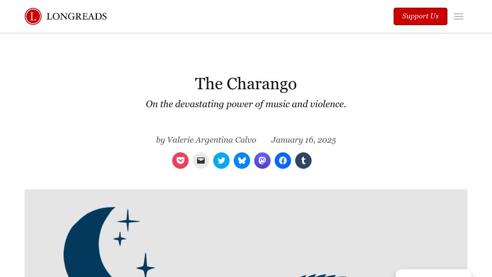 Screenshot of longreads.com: The Charango