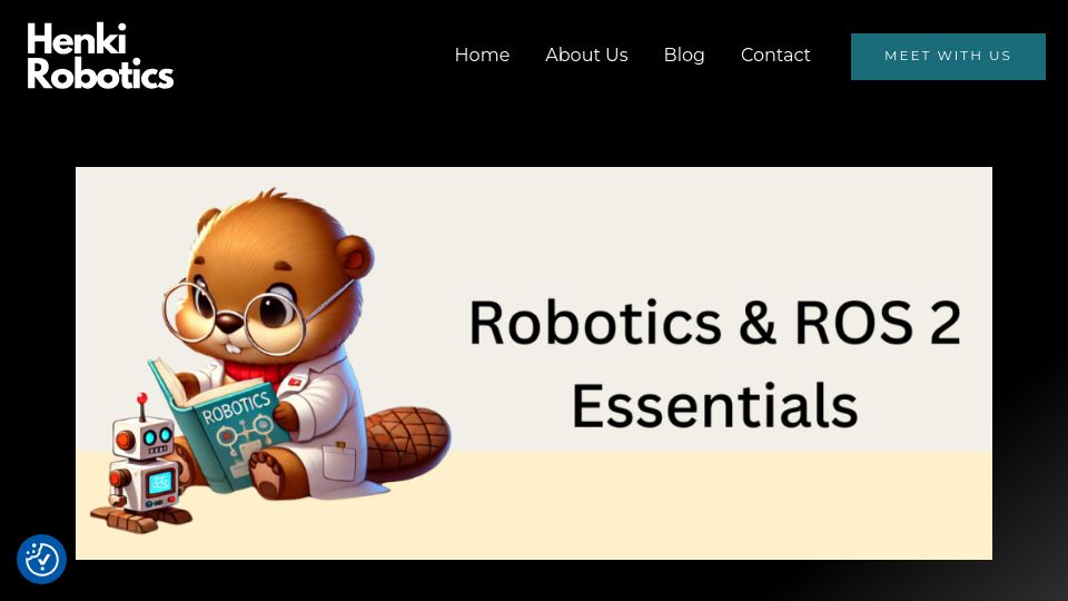 Screenshot of henkirobotics.com: Robotics and ROS 2 Essentials