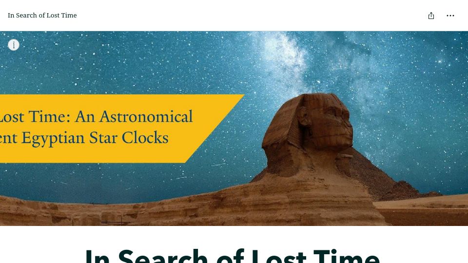 Screenshot of storymaps.arcgis.com: An astronomical view of Ancient Egyptian star clocks (2021)