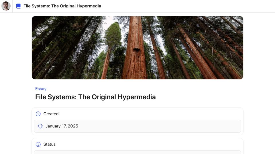 Screenshot of jon.work: File Systems: The Original Hypermedia