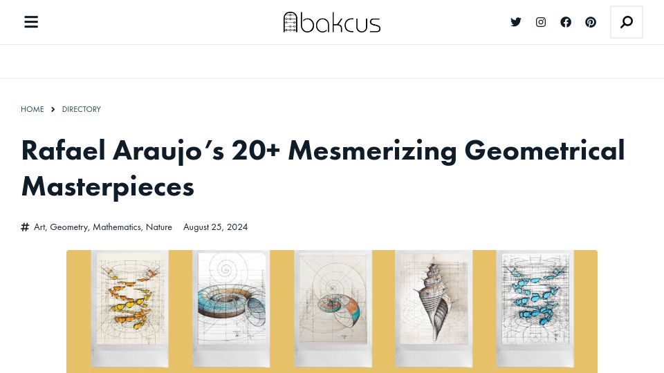 Screenshot of abakcus.com: Rafael Araujo's 20 Mesmerizing Geometrical Masterpieces (2024)