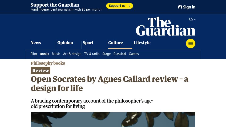 Screenshot of theguardian.com: Open Socrates by Agnes Callard review – a design for life