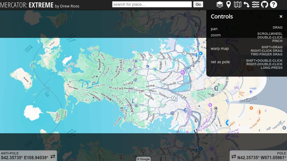 Screenshot of mrgris.com: Mercator: Extreme
