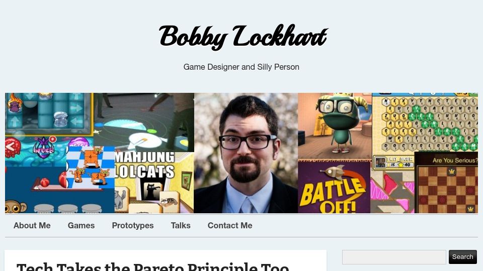 Screenshot of bobbylox.com: Tech takes the Pareto principle too far