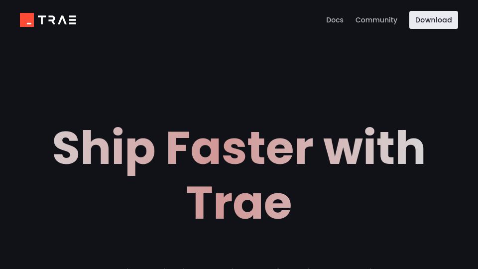 Screenshot of trae.ai: Trae: An AI-powered IDE by ByteDance