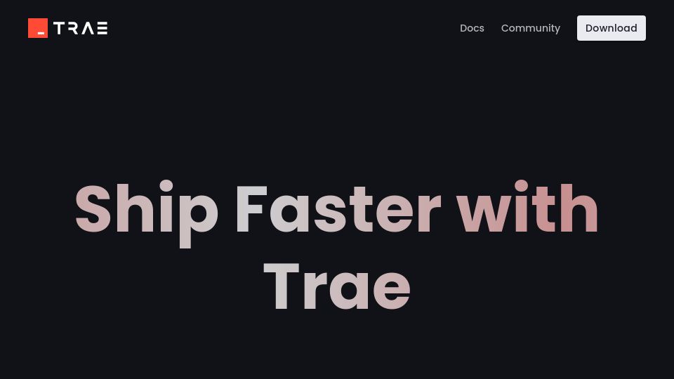 Screenshot of trae.ai: Trae: AI Code Editor from ByteDance
