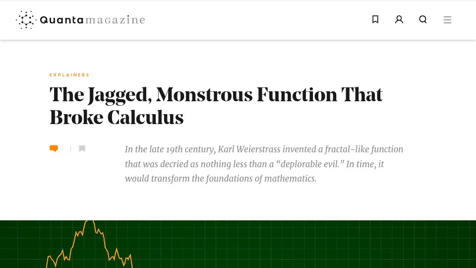 Screenshot of quantamagazine.org: Weierstrass's Monster