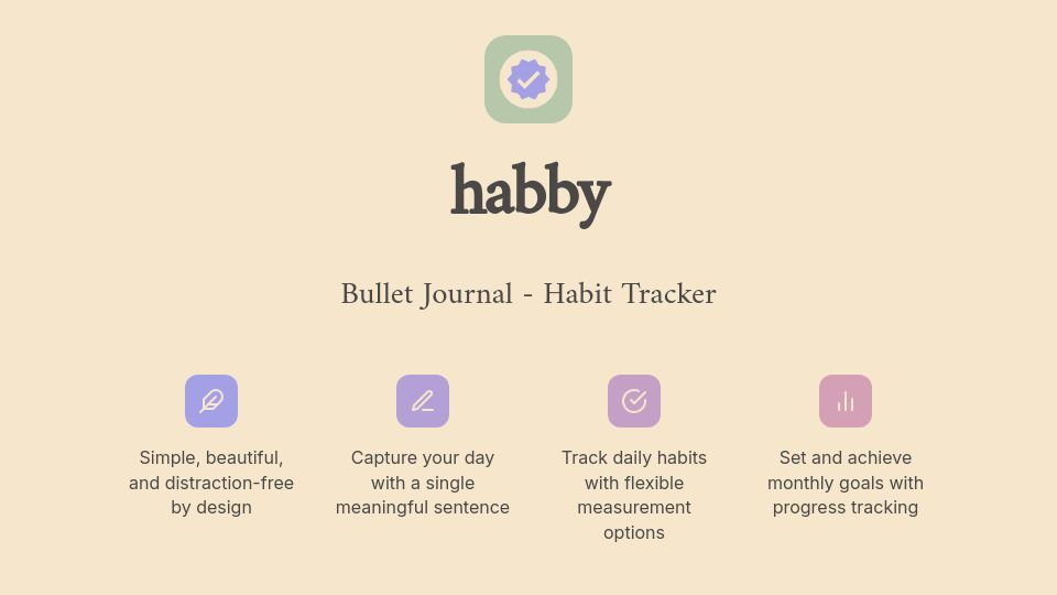 Screenshot of habby.day: Show HN: Habby – A straightforward bullet journal with habit tracking