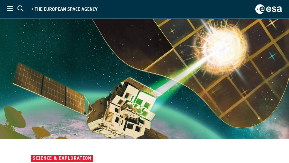 Screenshot of esa.int: Einstein Probe detects puzzling cosmic explosion