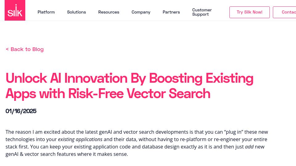 Screenshot of silk.us: An experiment of adding recommendation engine to your app using pgvector search