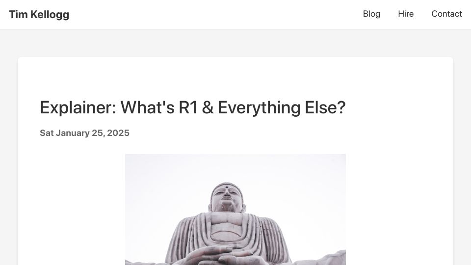 Screenshot of timkellogg.me: Explainer: What's r1 and everything else?