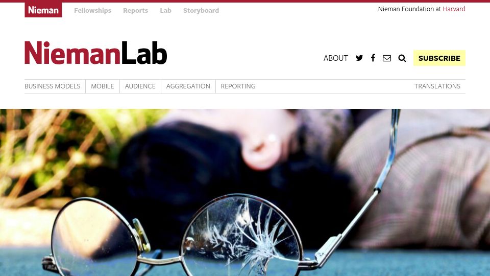 Screenshot of niemanlab.org: Are Americans' perceptions of the economy and crime broken?