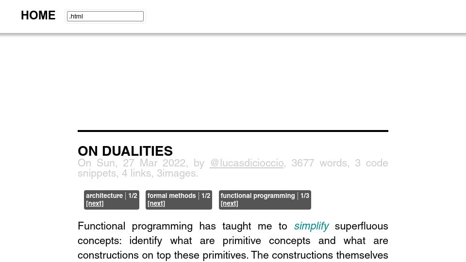 Screenshot of dicioccio.fr: Dualities in functional programming