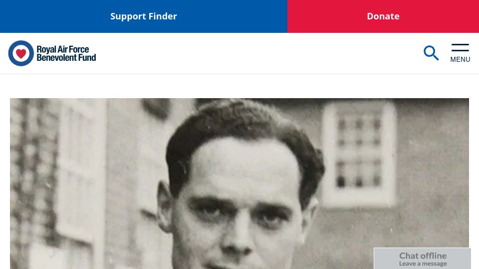 Screenshot of rafbf.org: Operation Leg – a pilot unlike any other (2020)