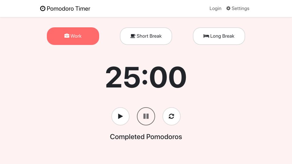 Screenshot of 25min.work: Show HN: I Created a Pomodoro Timer