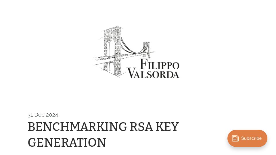 Screenshot of words.filippo.io: Benchmarking RSA Key Generation