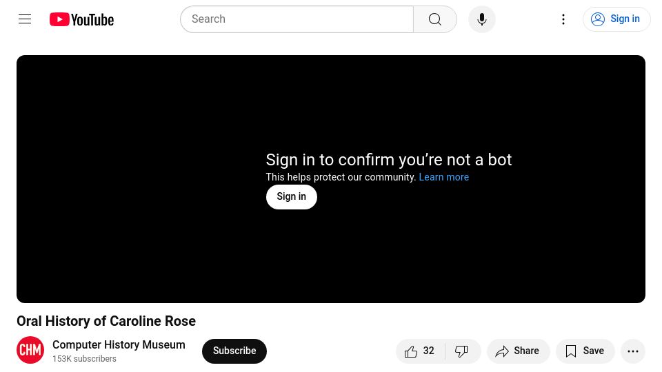 Screenshot of youtube.com: Oral history of Caroline Rose, writer of Inside Macintosh (2023) [video]