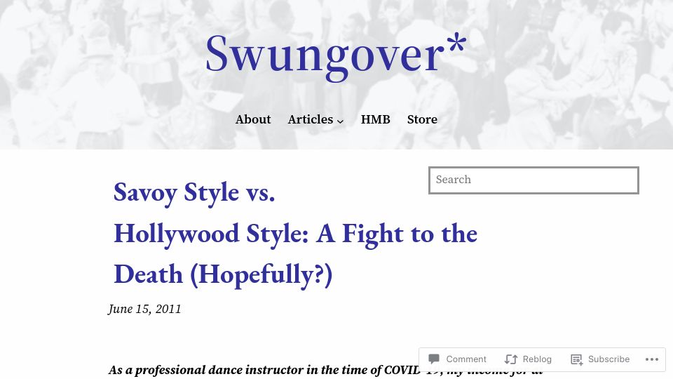 Screenshot of swungover.wordpress.com: Savoy Style vs. Hollywood Style: A Fight to the Death (Hopefully?) (2011)