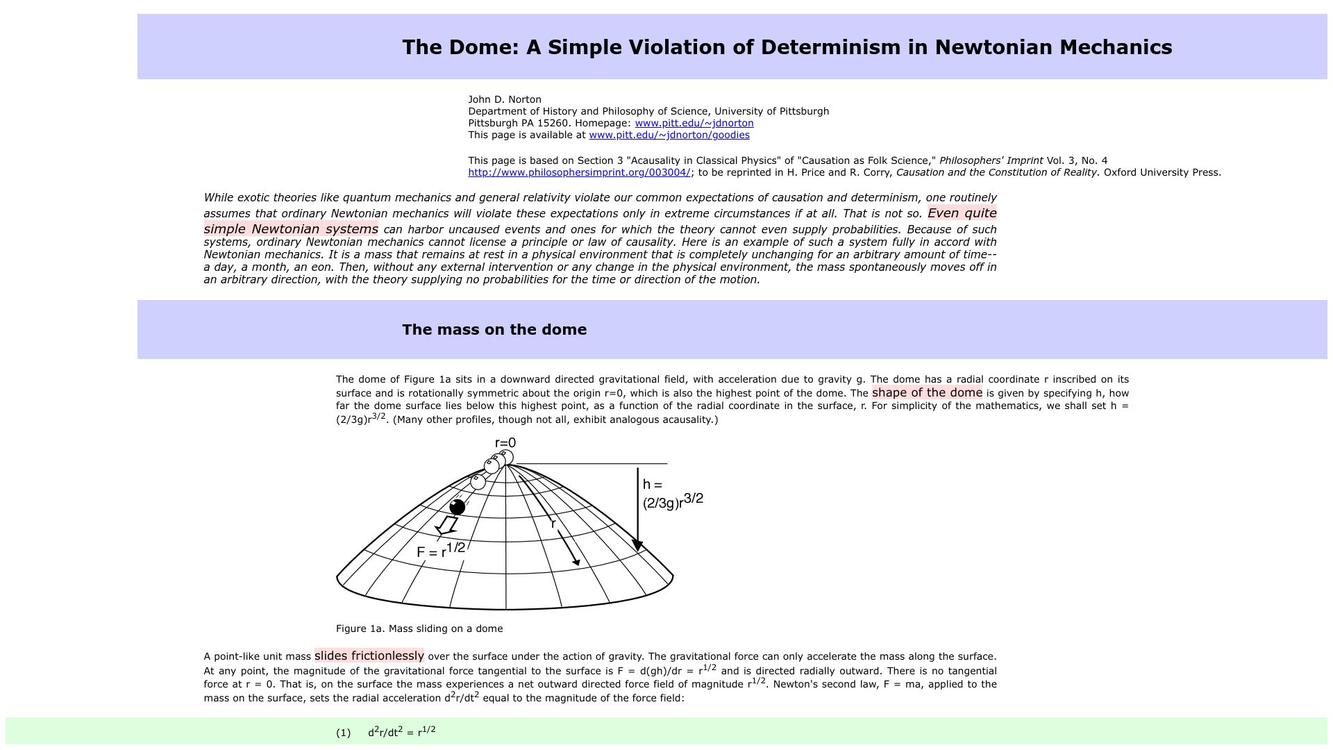 Screenshot of sites.pitt.edu: The Dome (2005)