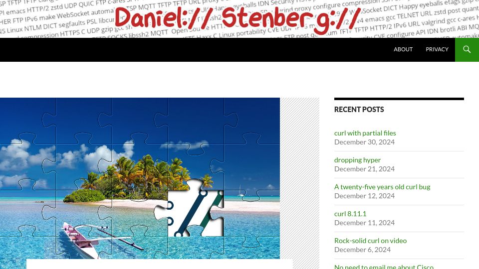Screenshot of daniel.haxx.se: Curl with Partial Files