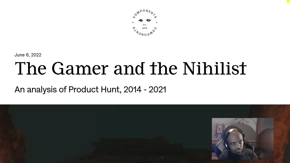 Screenshot of components.one: Analysis of Product Hunt products from 2014 to 2021
