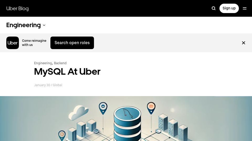 Screenshot of uber.com: MySQL at Uber