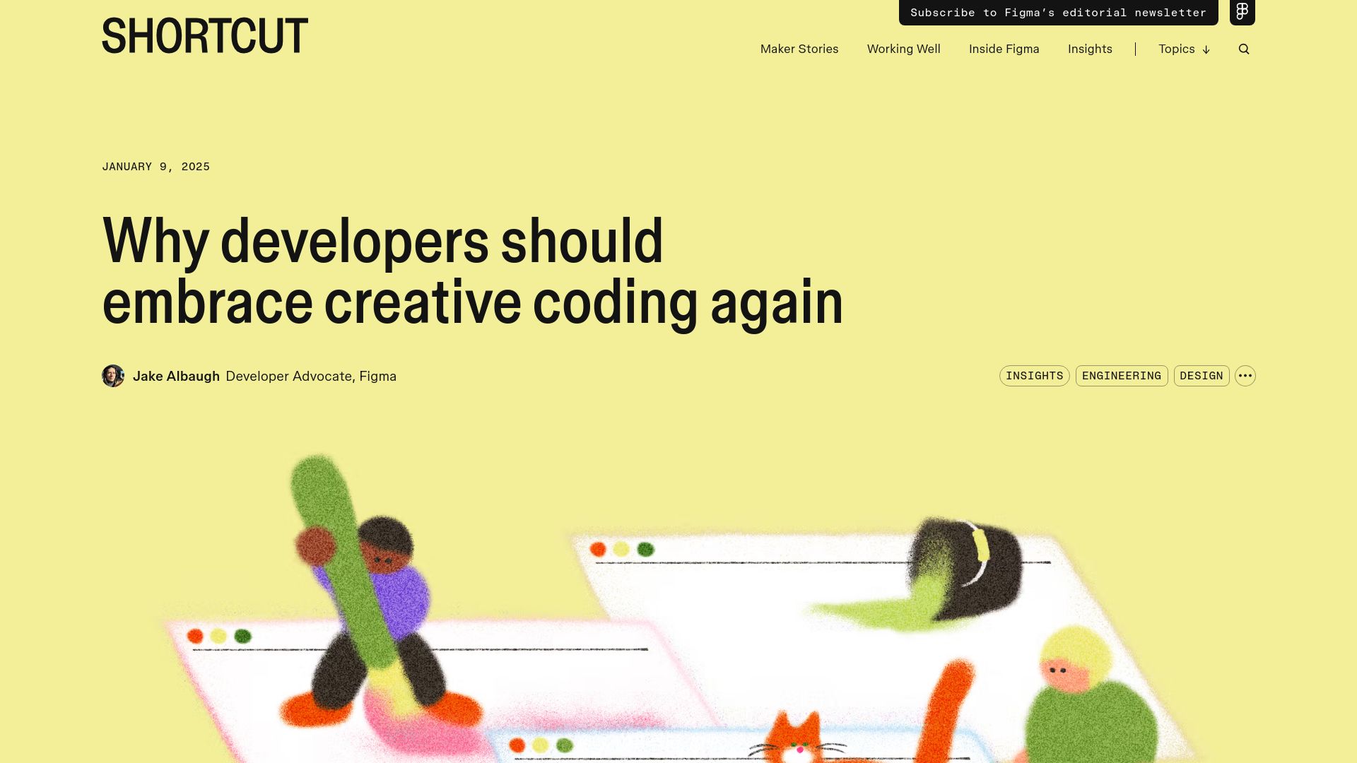 Screenshot of figma.com: Developers should embrace creative coding again