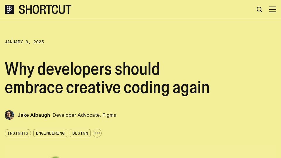 Screenshot of figma.com: Developers should embrace creative coding again