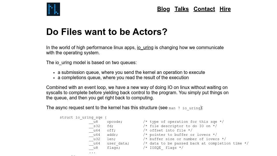 Screenshot of lewiscampbell.tech: Do Files want to be Actors?