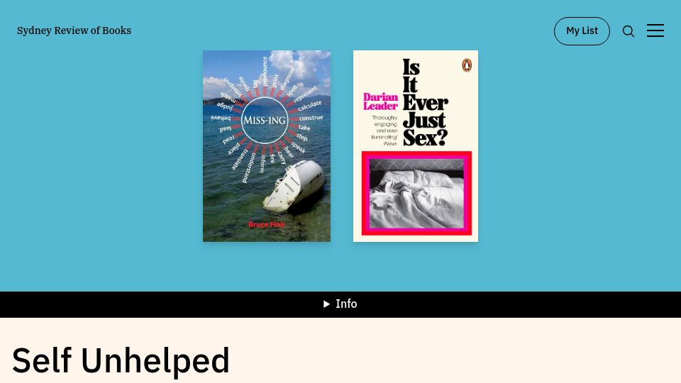 Screenshot of sydneyreviewofbooks.com: Self Unhelped: On psychoanalysis and therapeutic culture