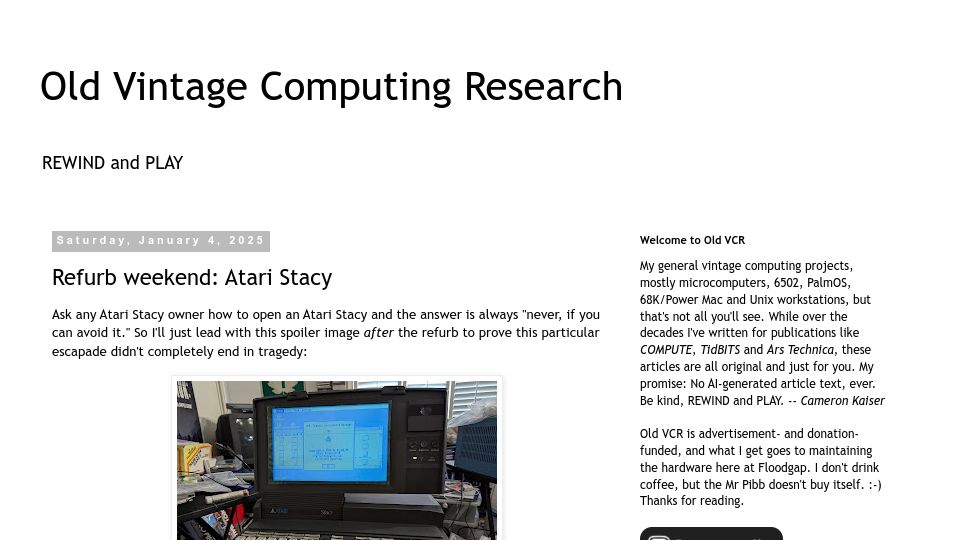 Screenshot of oldvcr.blogspot.com: Refurb Weekend: Atari Stacy