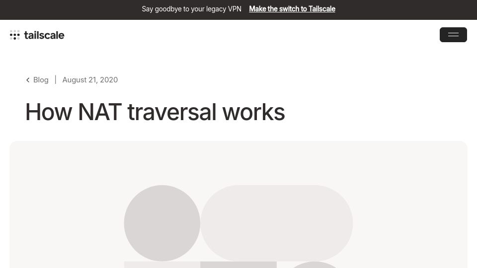 Screenshot of tailscale.com: How NAT Traversal Works (2020)